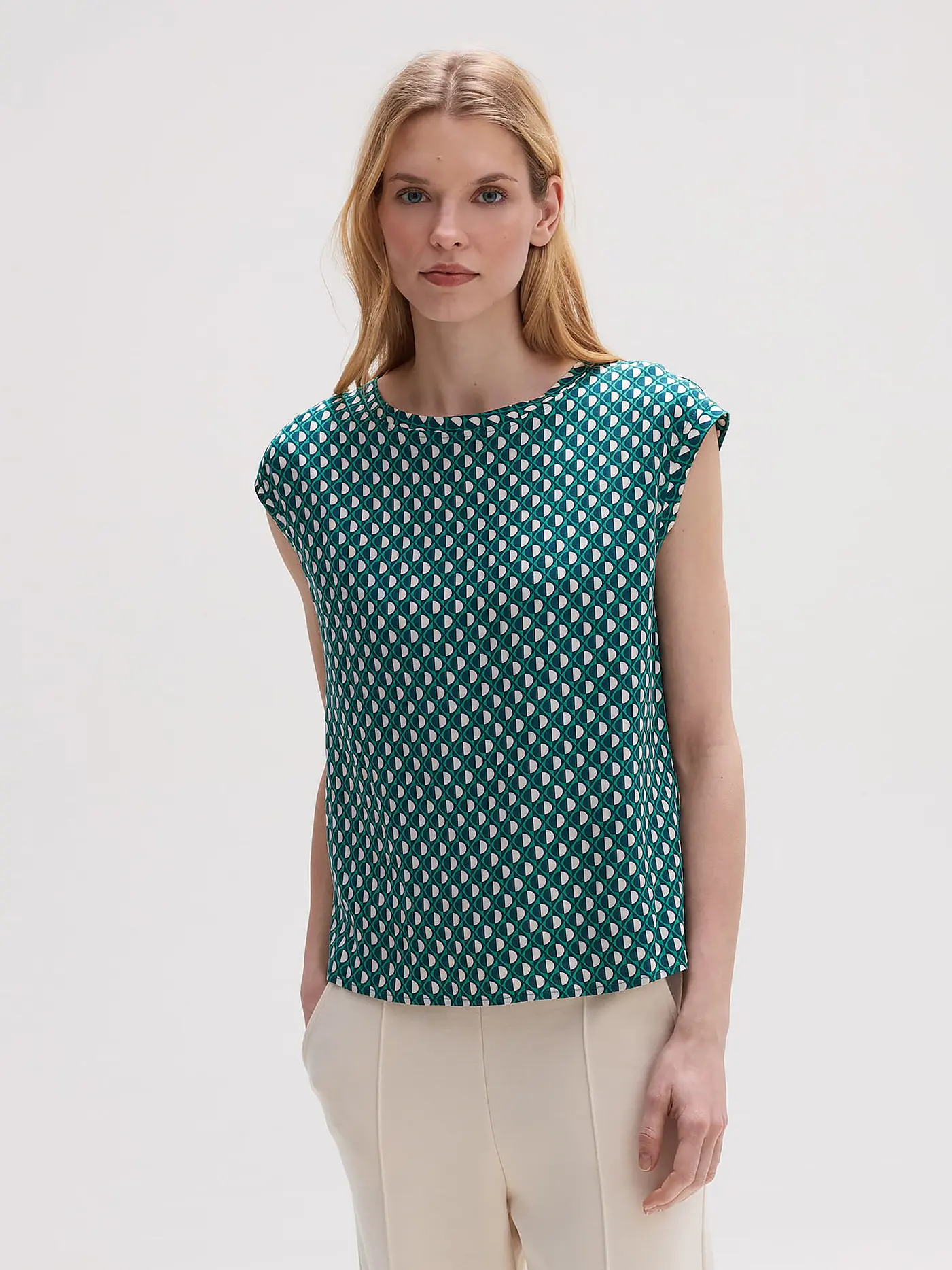 OPUS | T-Shirt FAUNI | dunkelgrün